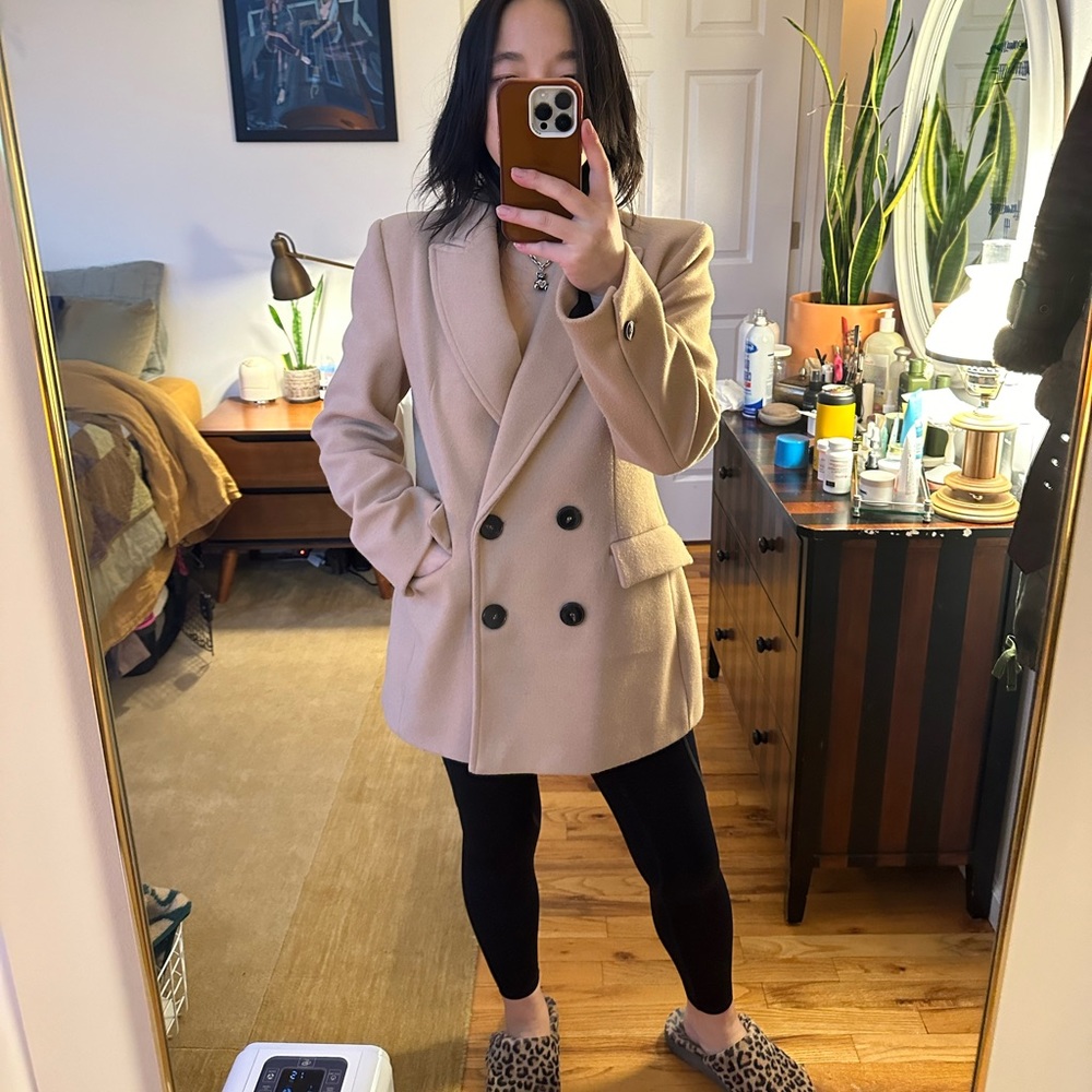 zara • double breasted wool blazer